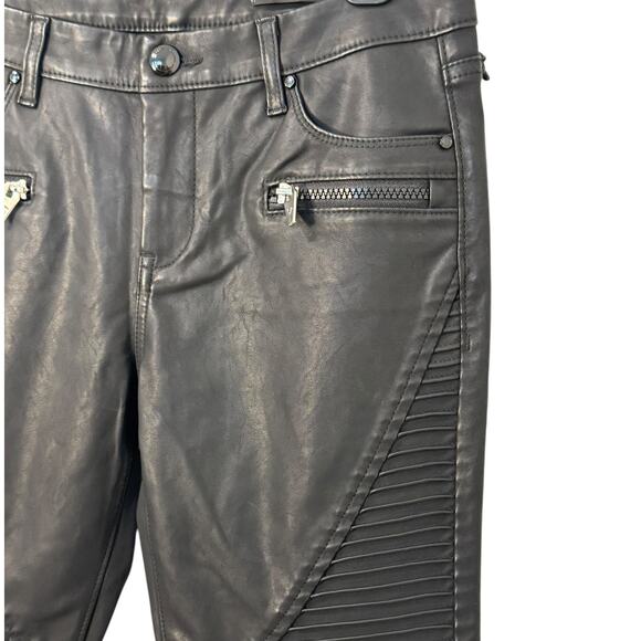 NWT BlankNYC Silent Vegan Leather Denim Moto Pants - Picture 8 of 16